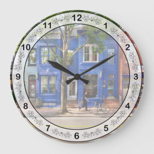 City - Alexandria VA - The colours of Alexandria Large Clock