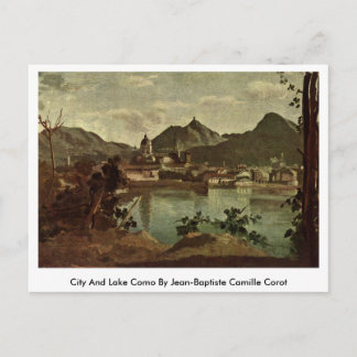 City And Lake Como By Jean-Baptiste Camille Corot Postcard