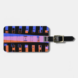 City apartment building at night luggage tag