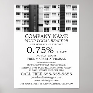 City Apartments, Realtor, Estate Agent Advertising Poster