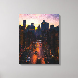 City at night canvas print