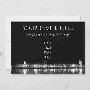 City At Night Illuminated Invitation