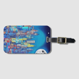 city at night just for you. luggage tag