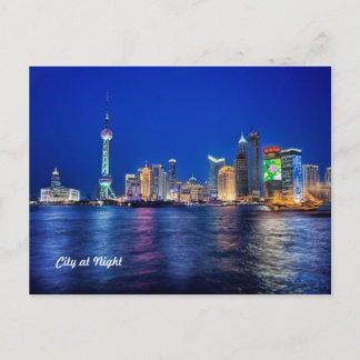 City at Night Postcard