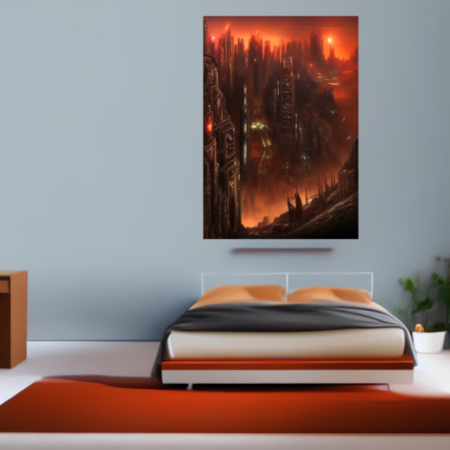 City at the gate of Hell | AI Art  Poster (Creator Uploaded)