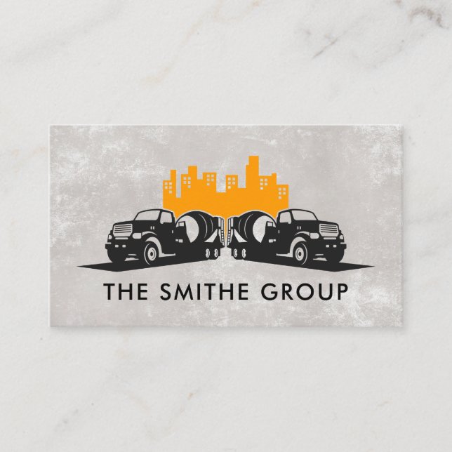City Background | Cement Trucks Business Card (Front)