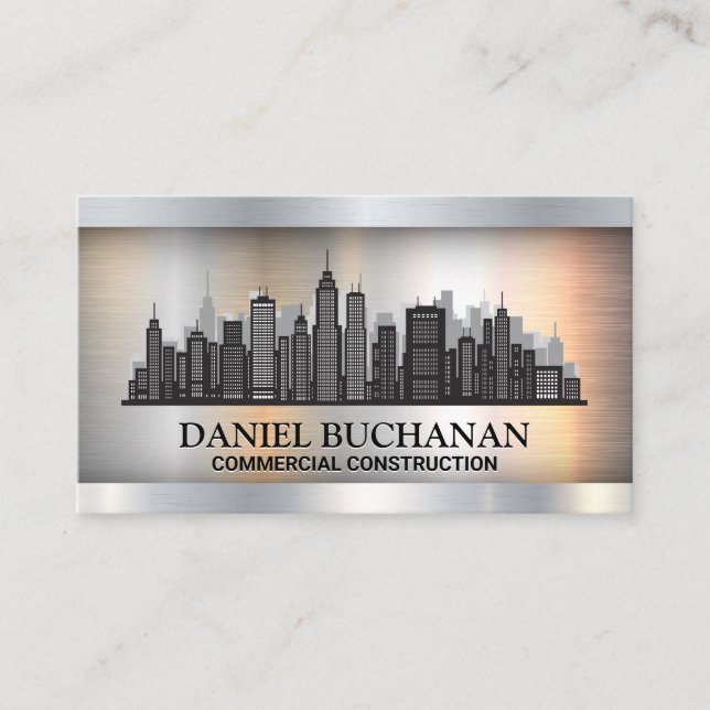 City Background | Metallic  Business Card (Front)