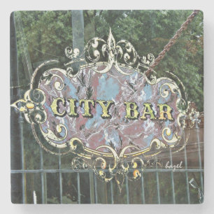 City Bar Athens Georgia Marble Stone Coaster. Stone Coaster
