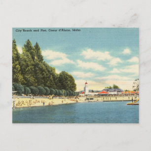 City Beach Pier, Coeur d'Alena, Idaho Postcard