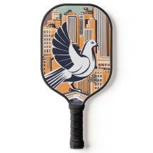 City Bird on Roof Personalised Pickleball Paddle