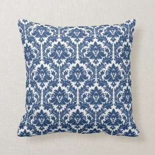 City Blue Damask pattern Cushion