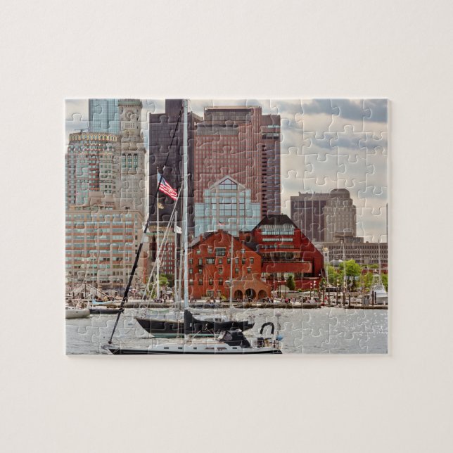 City - Boston Ma - Harbour walk skyline Jigsaw Puzzle (Horizontal)