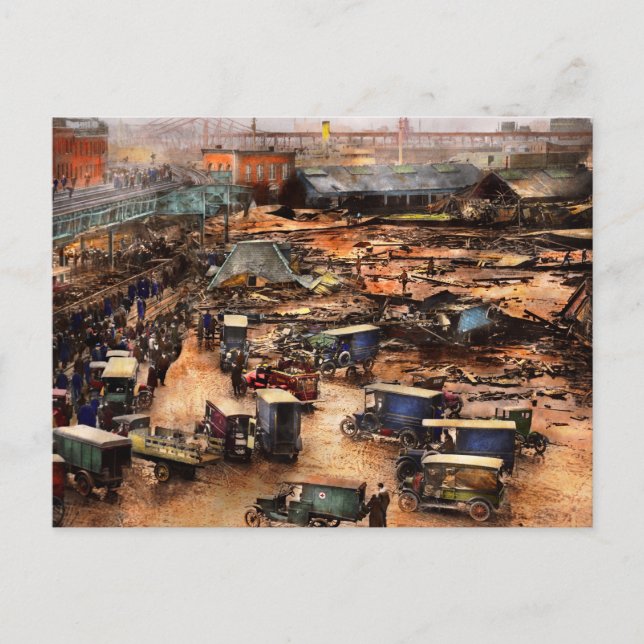 City - Boston Ma - The Great Molasses Flood 1919 Postcard (Front)