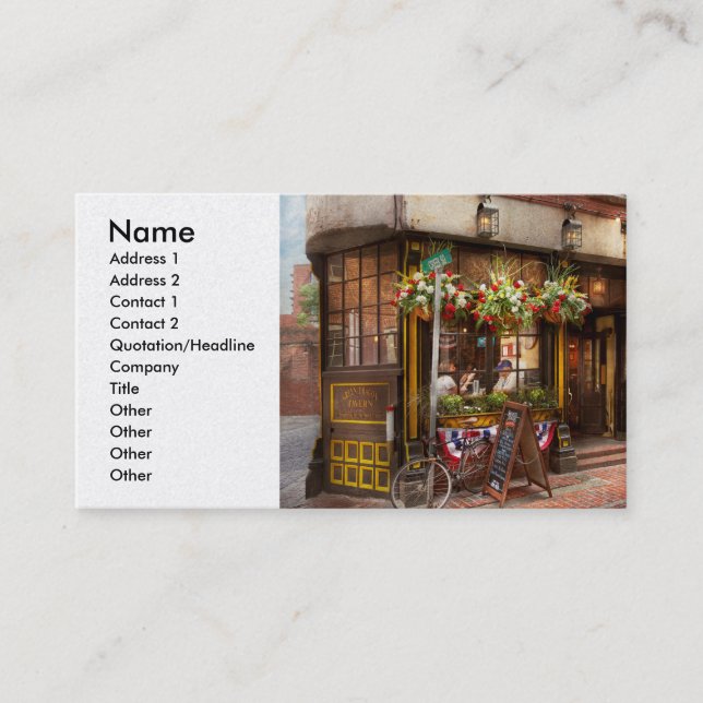 City - Boston MA - The Green Dragon Tavern Business Card (Front)