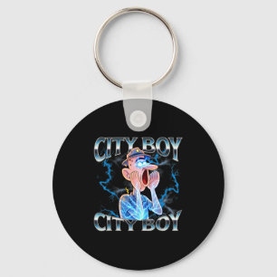 City boy brainrot meme reaction loud funny cartoon key ring