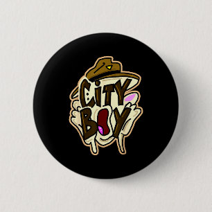 City boy meme 6 cm round badge