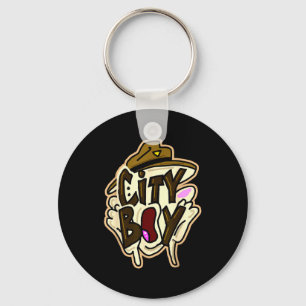 City boy meme key ring