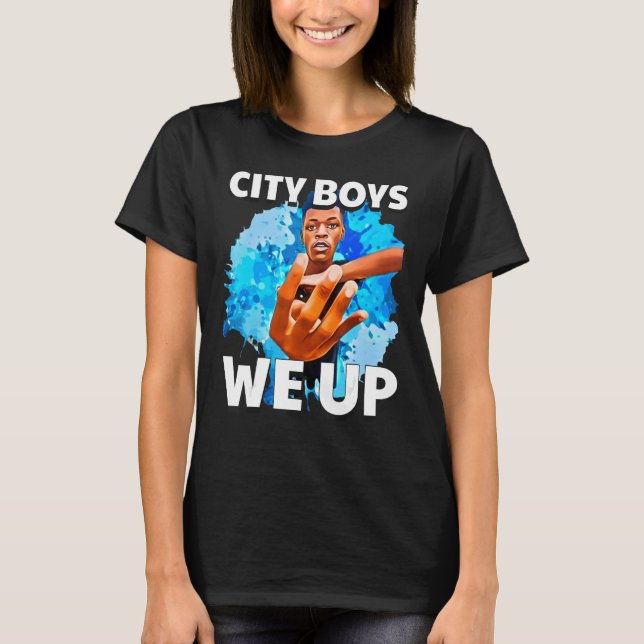 City Boys Summer We Up Four Fingers Up Ironic Meme T-Shirt (Front)