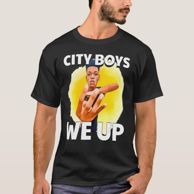 City Boys Summer We Up Four Fingers Up Ironic Meme T-Shirt (Front)