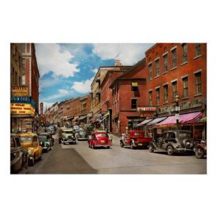 City - Brattleboro VT - No parking on Main St 1941 Poster