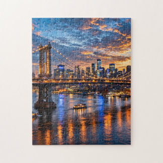 City Bridge at Dusk Jigsaw Puzzle