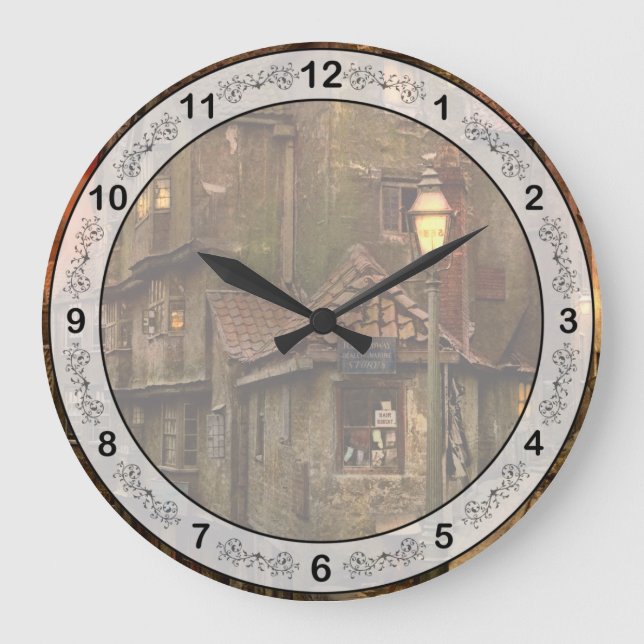 City - Bristol, England - A Steep, Steep Street Large Clock (Front)