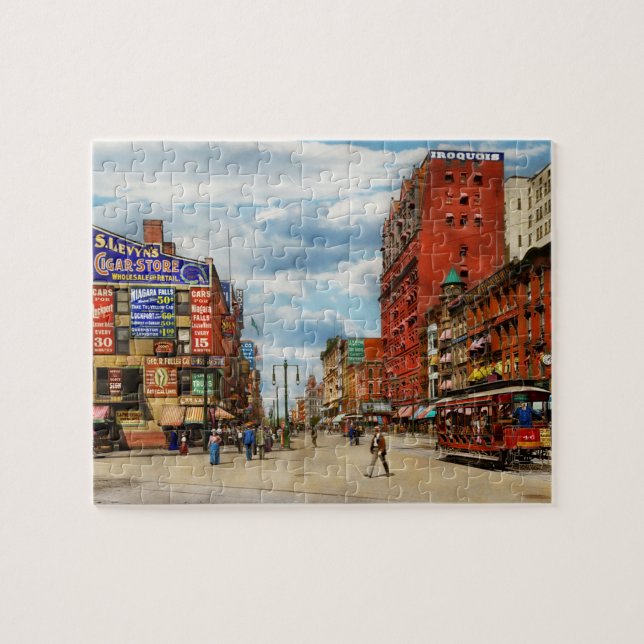City - Buffalo NY - Signs of the Times 1900 Jigsaw Puzzle (Horizontal)
