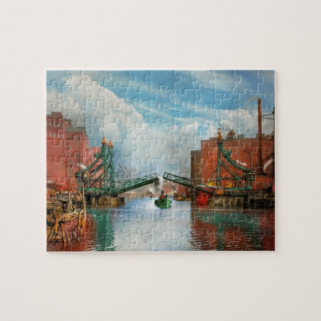 City - Buffalo NY - The original Michigan Bridge Jigsaw Puzzle (Horizontal)