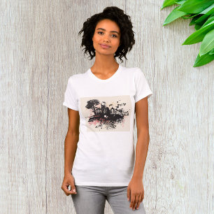 City Buildings Drawing Womens T-Shirt