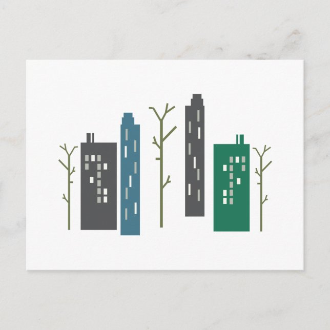 City Buildings Postcard (Front)