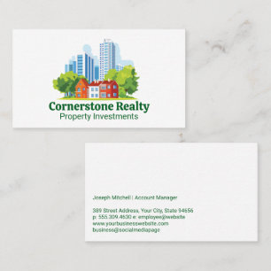 City Buildings   Residential Neighborhood Business Card