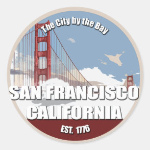 City by the bay, San Francisco California Classic Round Sticker