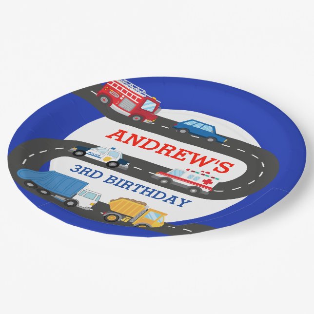 City Cars birthday plates (Angled)