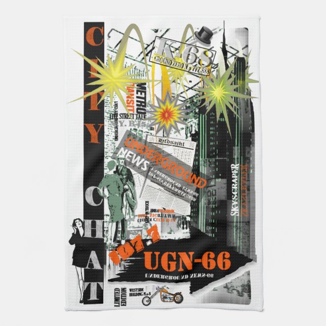 City Chat American MoJo Kitchen Towel (Vertical)