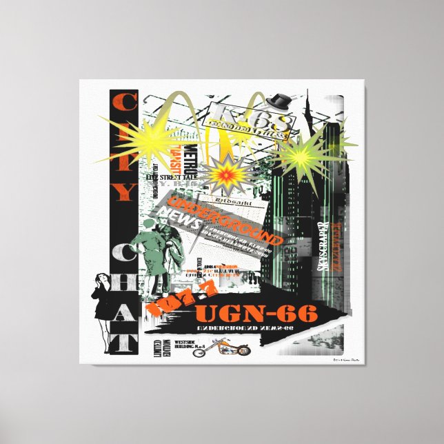City Chat Wrapped Canvas (Front)