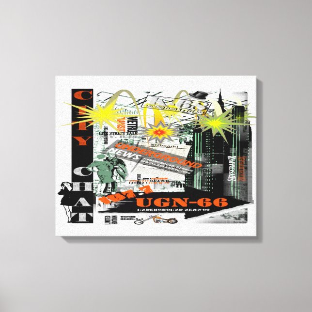 City Chat Wrapped Canvas (Front)