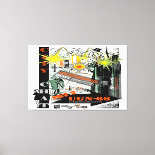 City Chat Wrapped Canvas