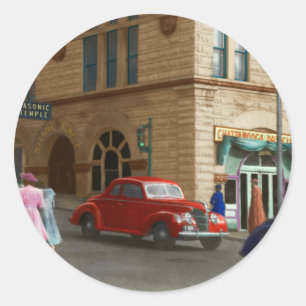 City - Chattanooga, TN - 1943 - The Masonic Temple Classic Round Sticker