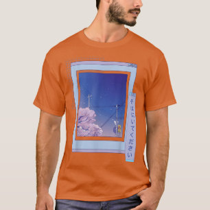 City Cherry Blossom Browser Sakura Cute Anime Vapo T-Shirt