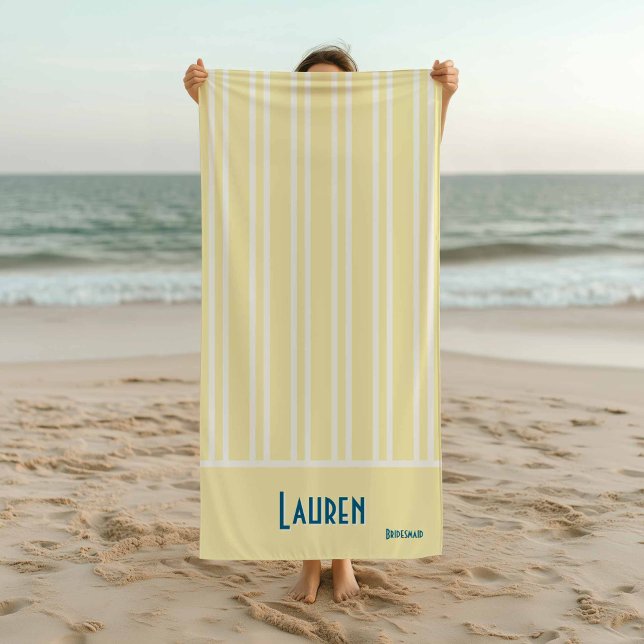 City Chic Soft Yellow Striped Bridesmaids Beach Towel (Creator Uploaded)