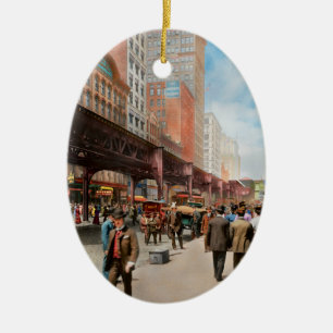 City - Chicago, IL - Historic Wabash Ave 1907 Ceramic Tree Decoration