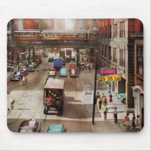 City - Chicago IL - Modes of transportation 1941 Mouse Mat