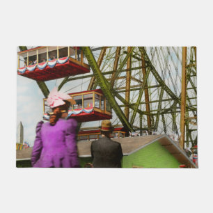 City - Chicago,IL - The first Ferris Wheel 1893 Doormat