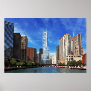 City - Chicago IL - Trump Tower Poster