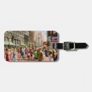City - Chicago - Shopping Crowds 1940 Luggage Tag