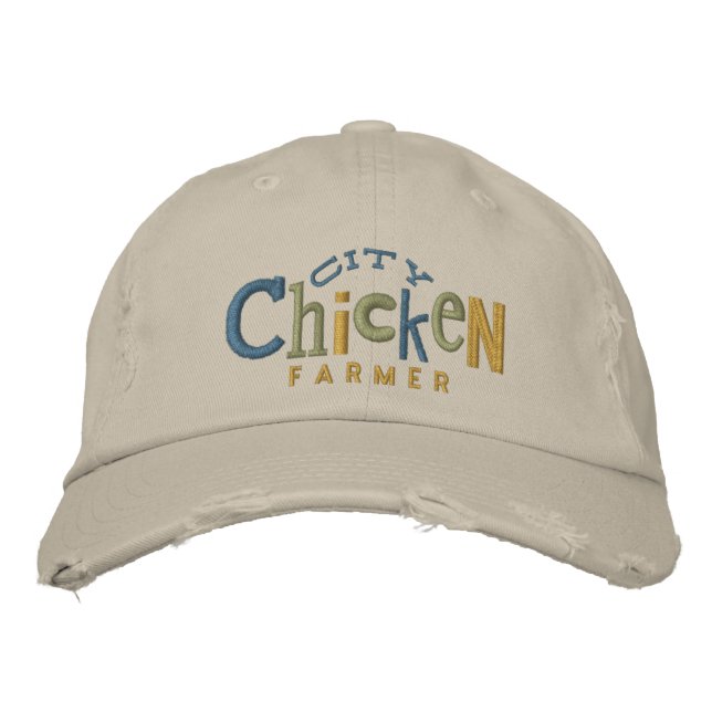 City Chicken Farmer Embroidery Hat (Front)