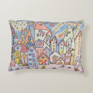 city children's drawing decorative cushion