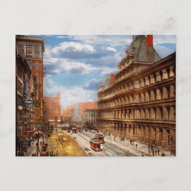 City - Cincinnati OH - Government Square 1902 Postcard (Front)