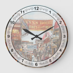 City - Coney Island NY - Bowery Beer 1903 Large Clock