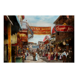 City - Coney Island NY - Bowery Beer 1903 Poster
